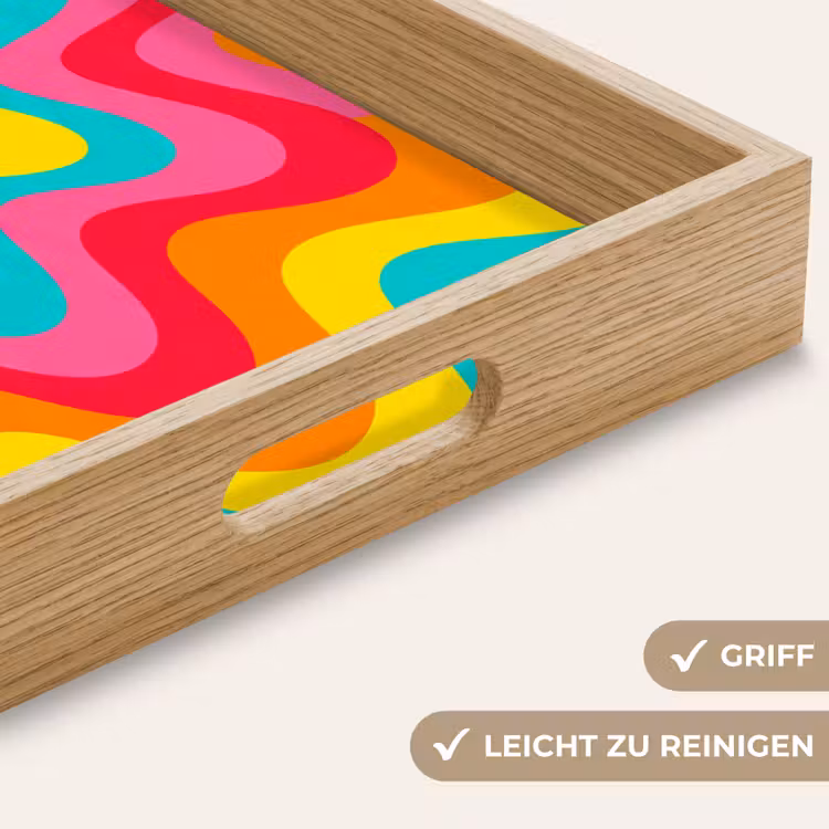 Tablett - Muster – Gewellt – Bunt — 5
