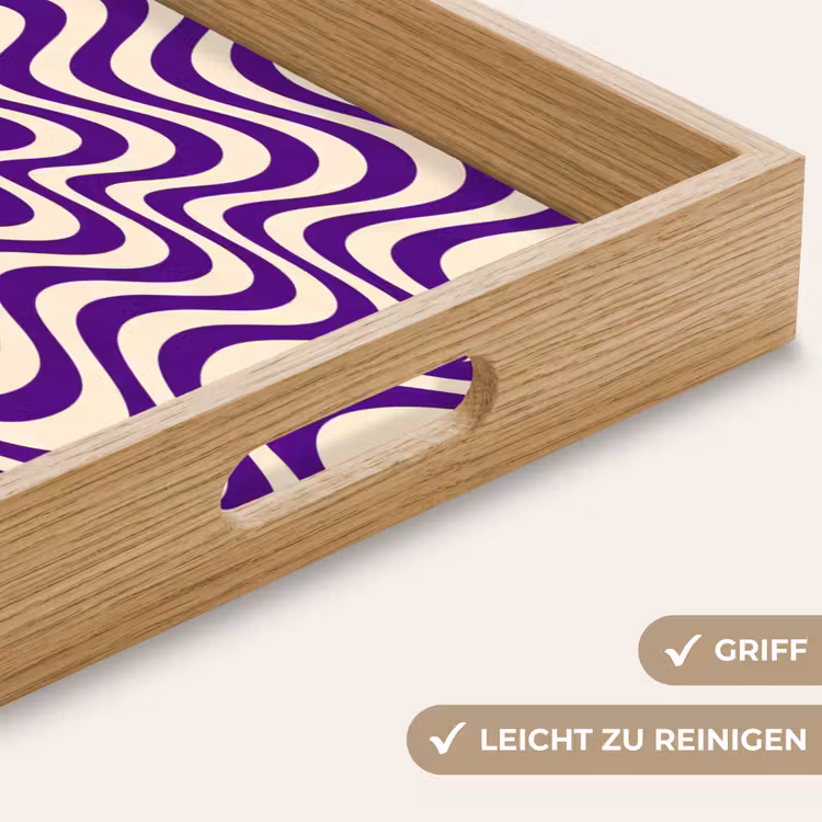 Tablett - Zusammenfassung – Wellen – Optisch – Modern – Lila — 5