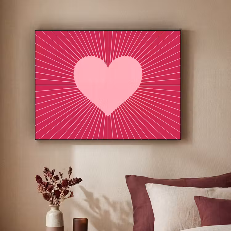 Art Frame - Herz – Strahlen – Liebe – Abstrakt – Rosa — 2