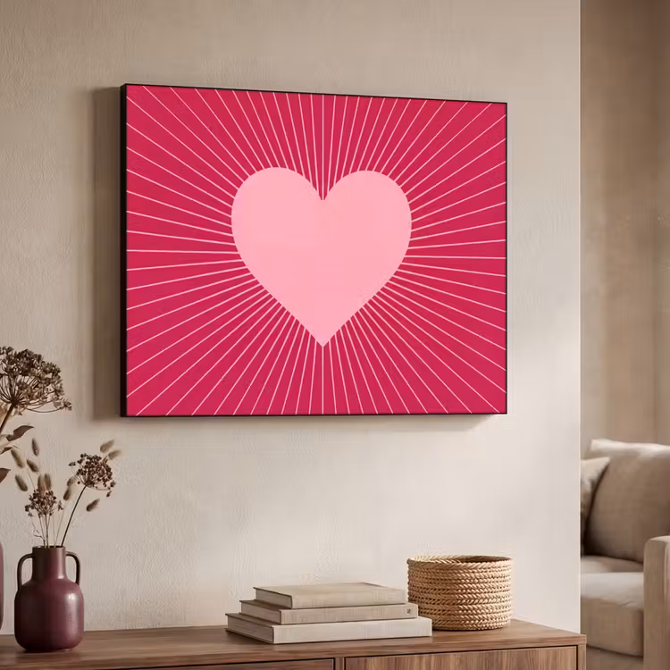Art Frame - Herz – Strahlen – Liebe – Abstrakt – Rosa — 3