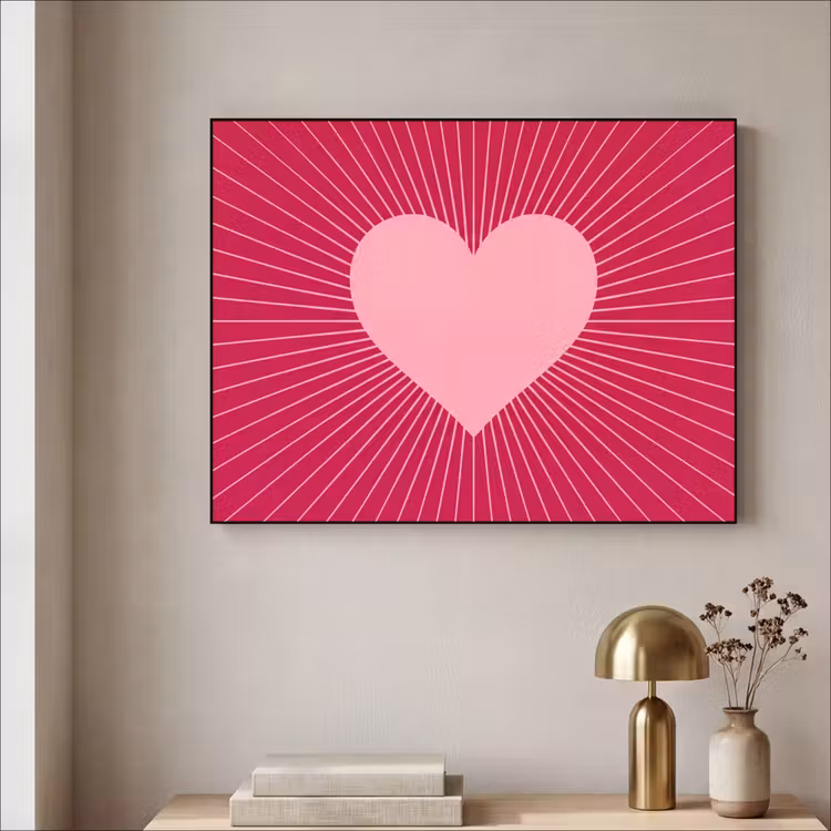 Art Frame - Herz – Strahlen – Liebe – Abstrakt – Rosa — 4