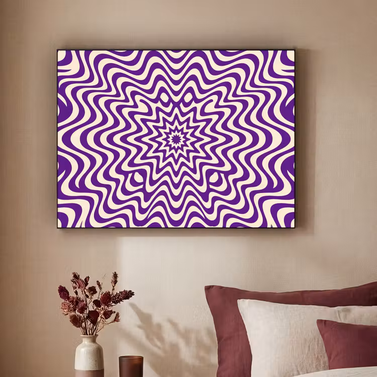 Art Frame - Zusammenfassung – Wellen – Optisch – Modern – Lila — 2
