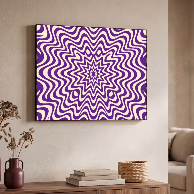 Art Frame - Zusammenfassung – Wellen – Optisch – Modern – Lila — 3
