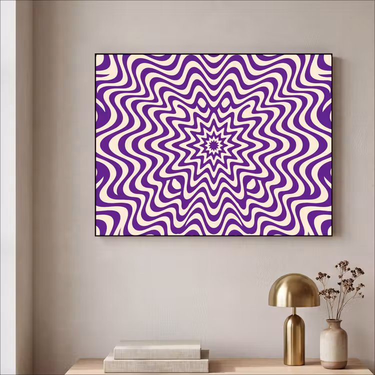 Art Frame - Zusammenfassung – Wellen – Optisch – Modern – Lila — 4