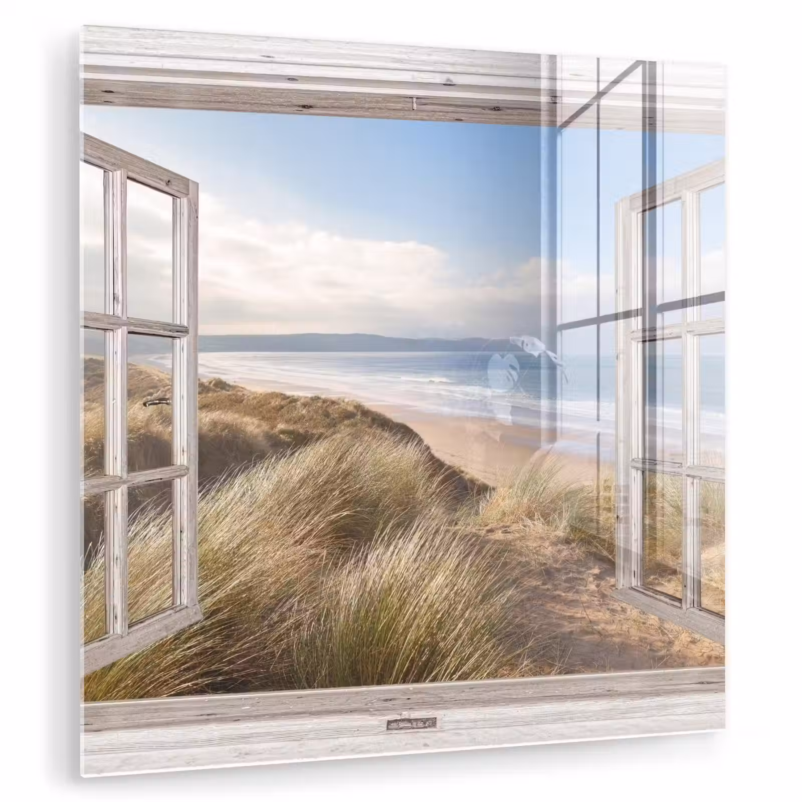 Glasbild - Transparenter Blick - Meer - Strand - Dünen — 1
