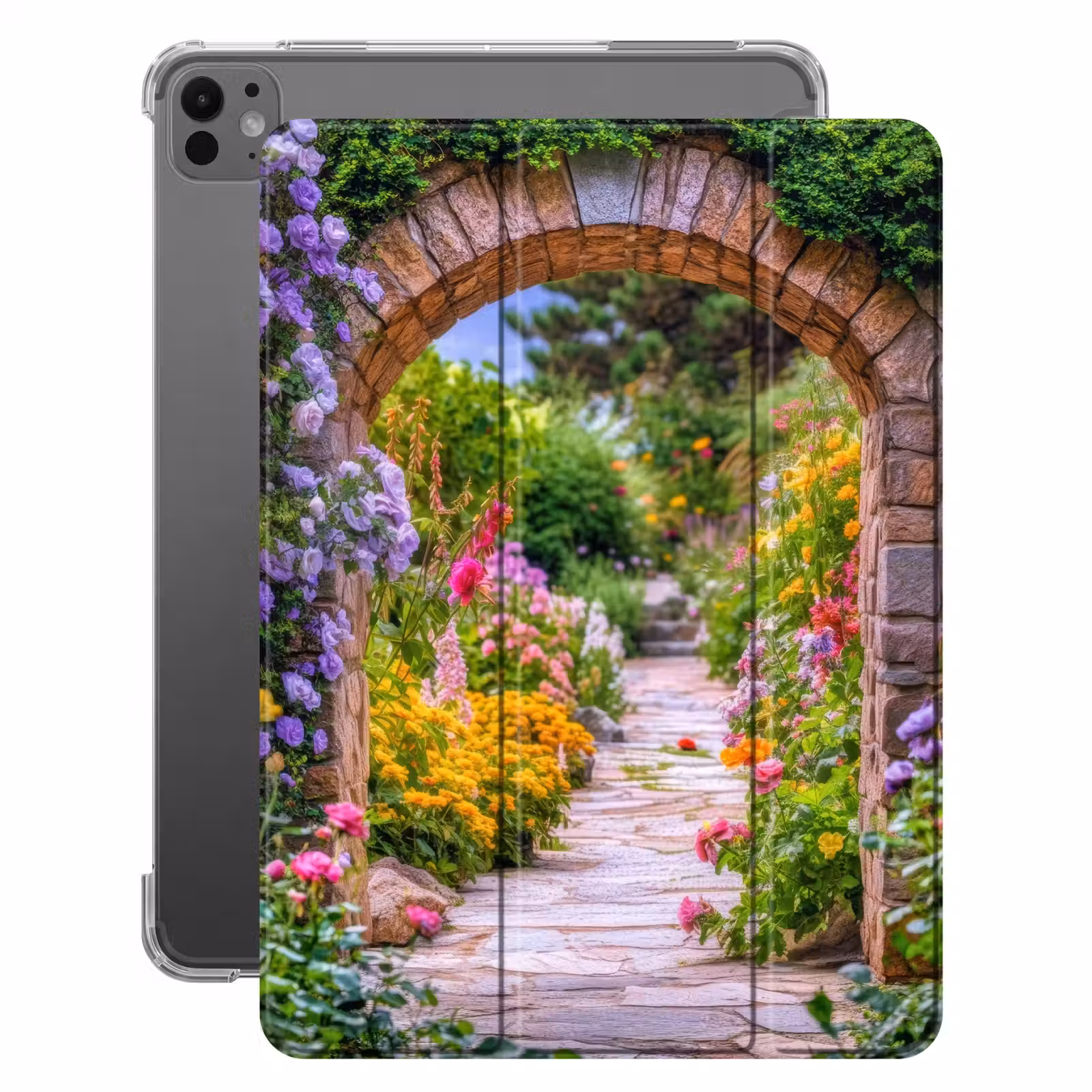 iPad-Hülle - Durchblick - Blumen - Weg - Natur — 1