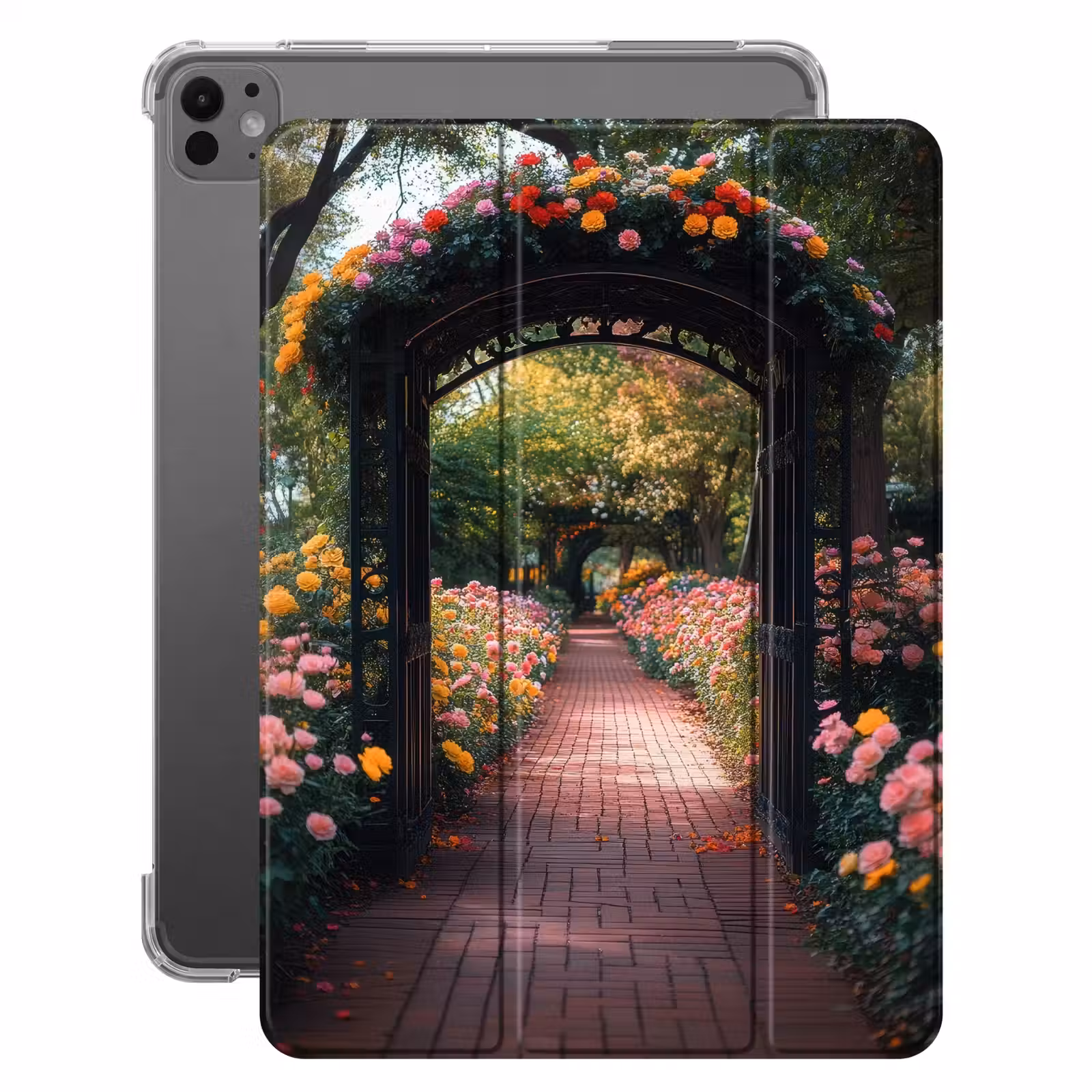 iPad-Hülle - Durchsichtig - Blumen - Weg - Natur - Farbenfroh — 1