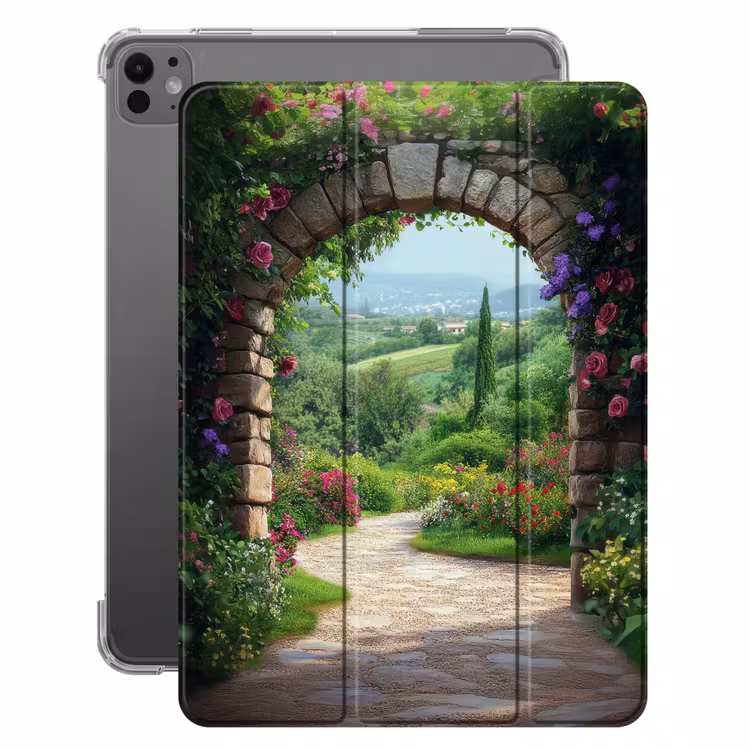 iPad-Hülle - Durchblick - Landschaft - Blumen - Weg - Aussicht — 1