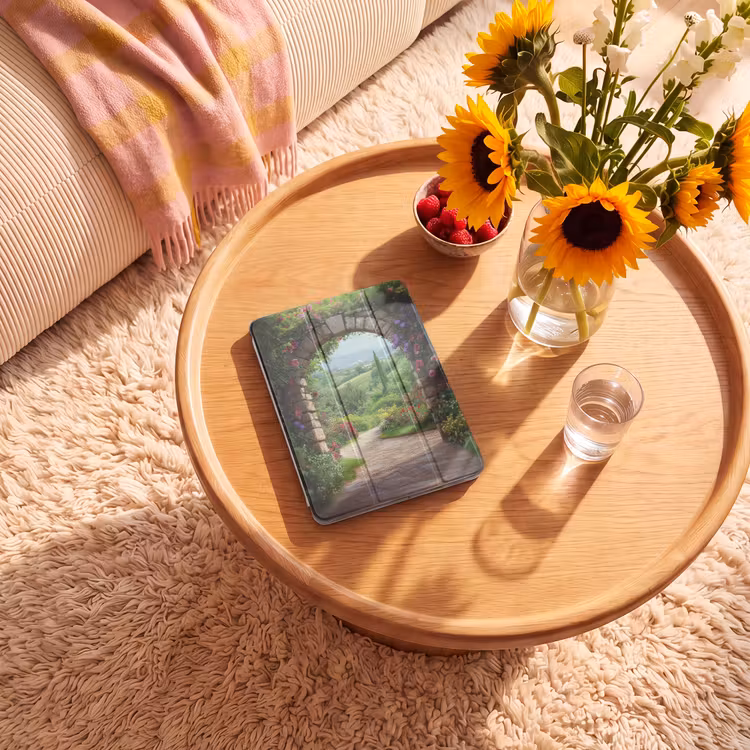 iPad-Hülle - Durchblick - Landschaft - Blumen - Weg - Aussicht — 2