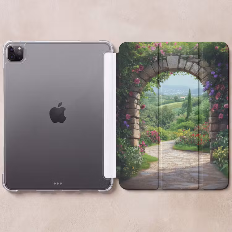 iPad-Hülle - Durchblick - Landschaft - Blumen - Weg - Aussicht — 6