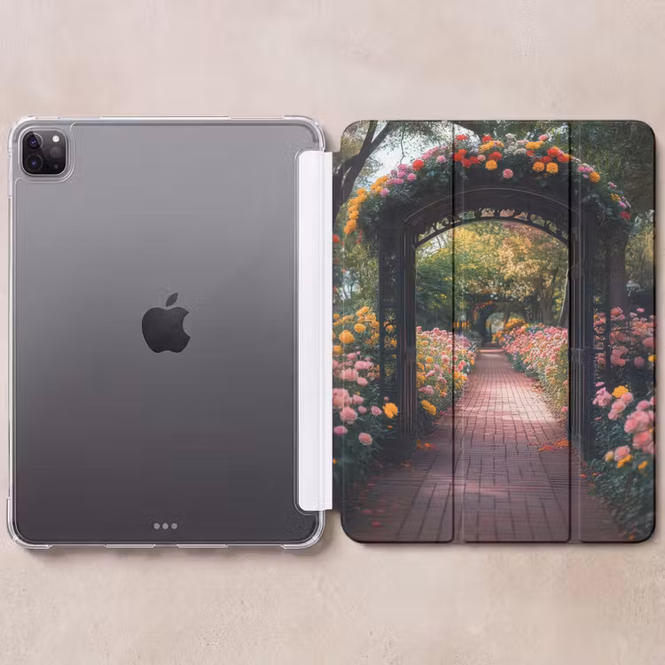 iPad-Hülle - Durchsichtig - Blumen - Weg - Natur - Farbenfroh — 6