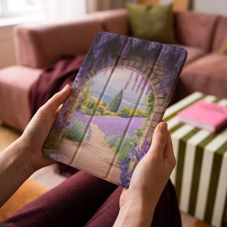 iPad-Hülle - Durchsichtig - Lavendel - Blumen - Lila - Gateway — 4