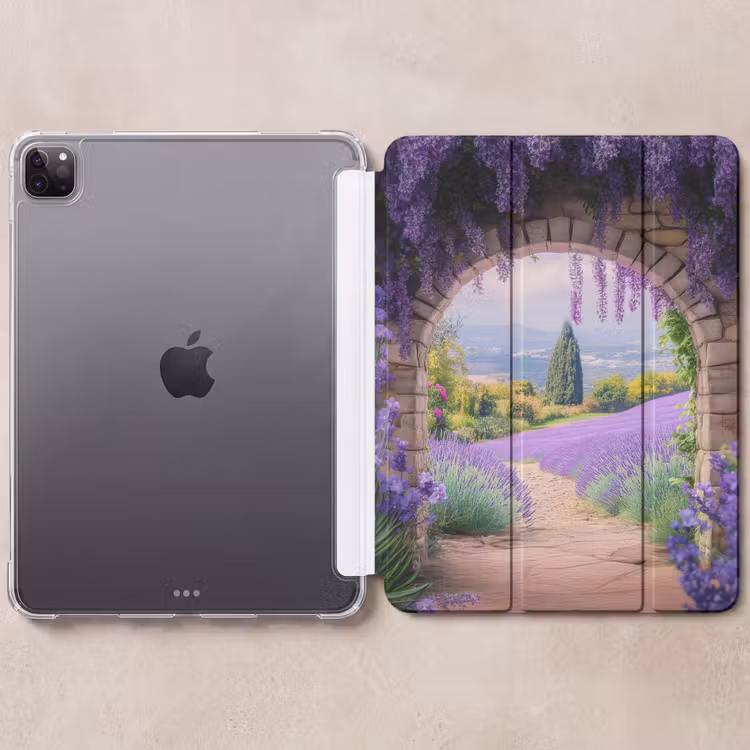 iPad-Hülle - Durchsichtig - Lavendel - Blumen - Lila - Gateway — 6