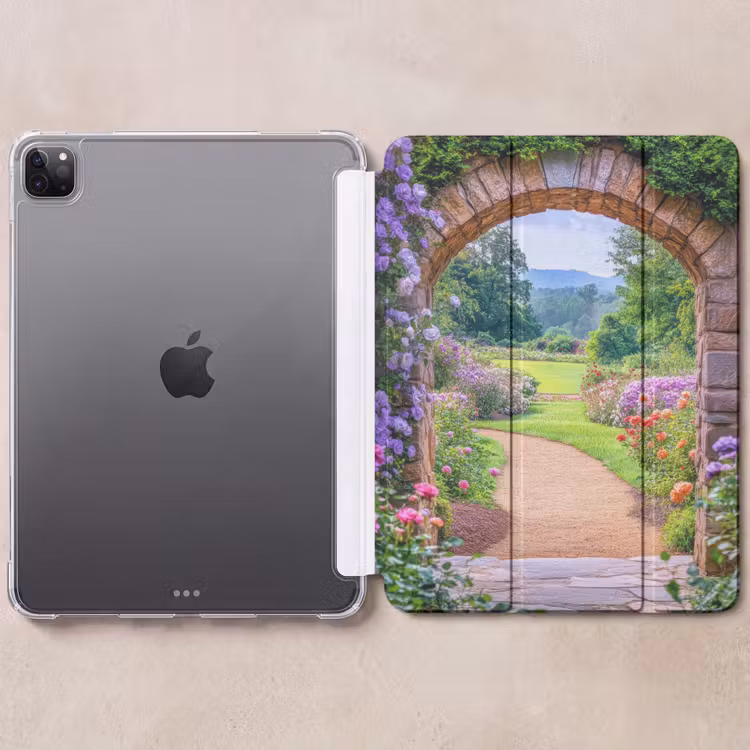 iPad-Hülle - Durchsichtiges - Tor - Blumen - Garten — 6