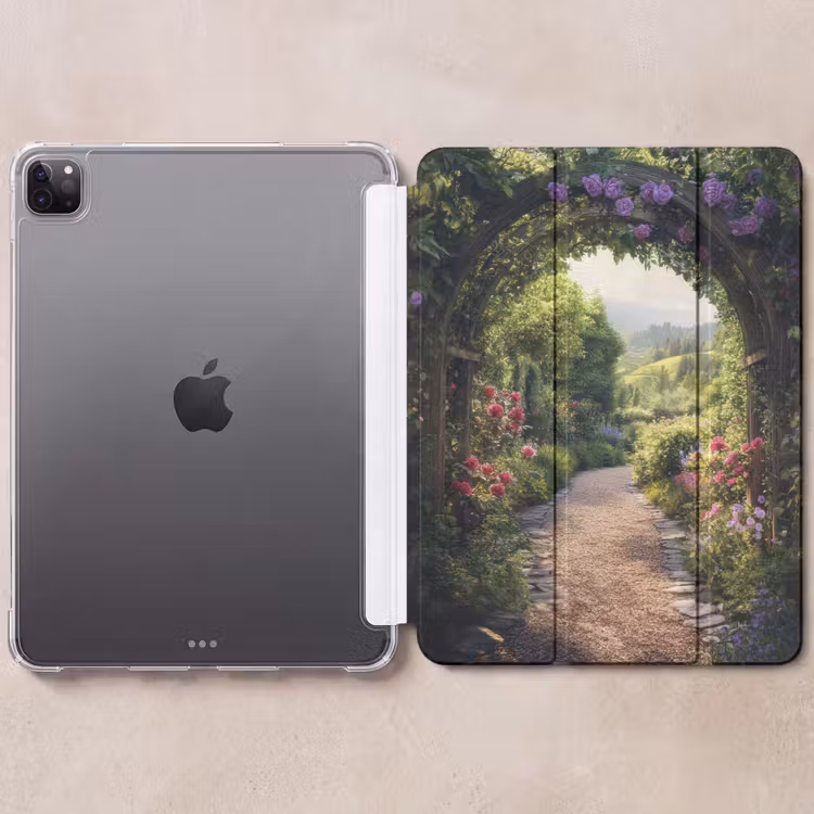 iPad-Hülle - Ausblick - Landschaft - Blumen - Gartenbogen - Natur — 6