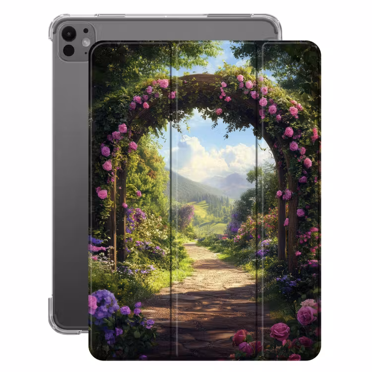 iPad-Hülle - Durchblick - Rosenbogen - Ansichten - Landschaft - Blumen — 1
