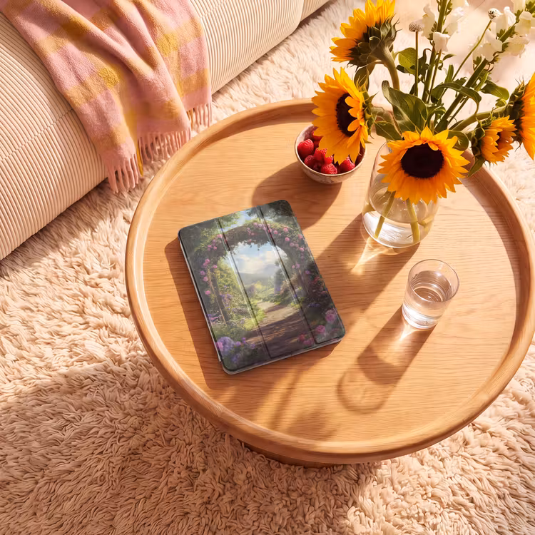 iPad-Hülle - Durchblick - Rosenbogen - Ansichten - Landschaft - Blumen — 2