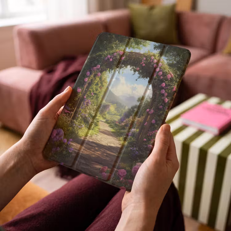 iPad-Hülle - Durchblick - Rosenbogen - Ansichten - Landschaft - Blumen — 4