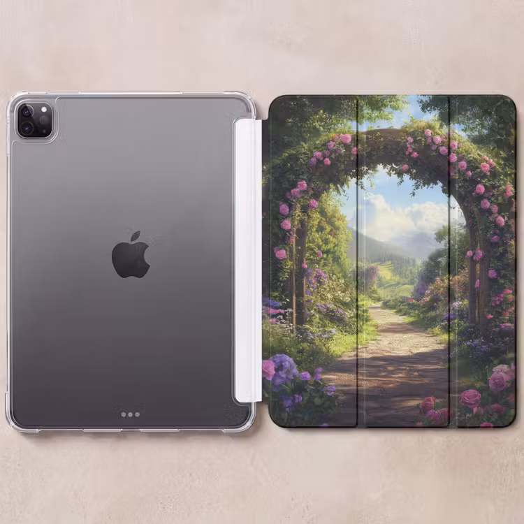 iPad-Hülle - Durchblick - Rosenbogen - Ansichten - Landschaft - Blumen — 6