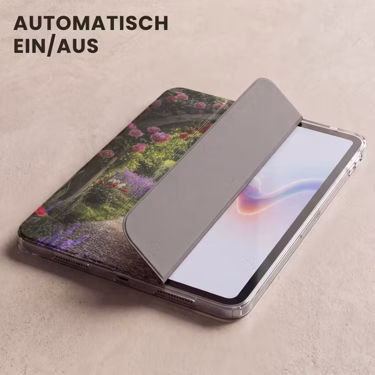 iPad-Hülle - Durchschaubar - Gartenbogen - Blumen - Natur - Weg — 5