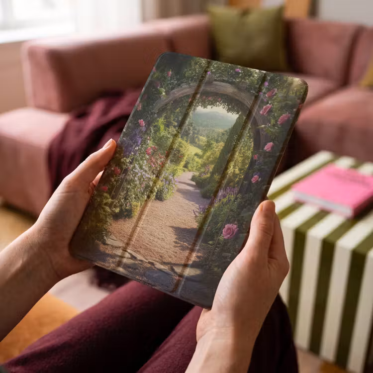 iPad-Hülle - Durchsichtig - Blumen - Natur - Rosenbogen — 4