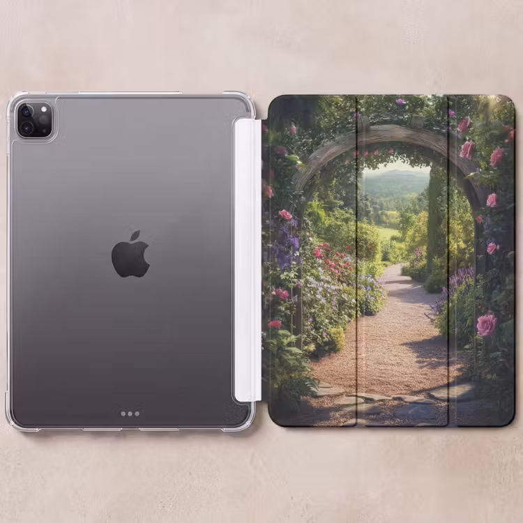 iPad-Hülle - Durchsichtig - Blumen - Natur - Rosenbogen — 6