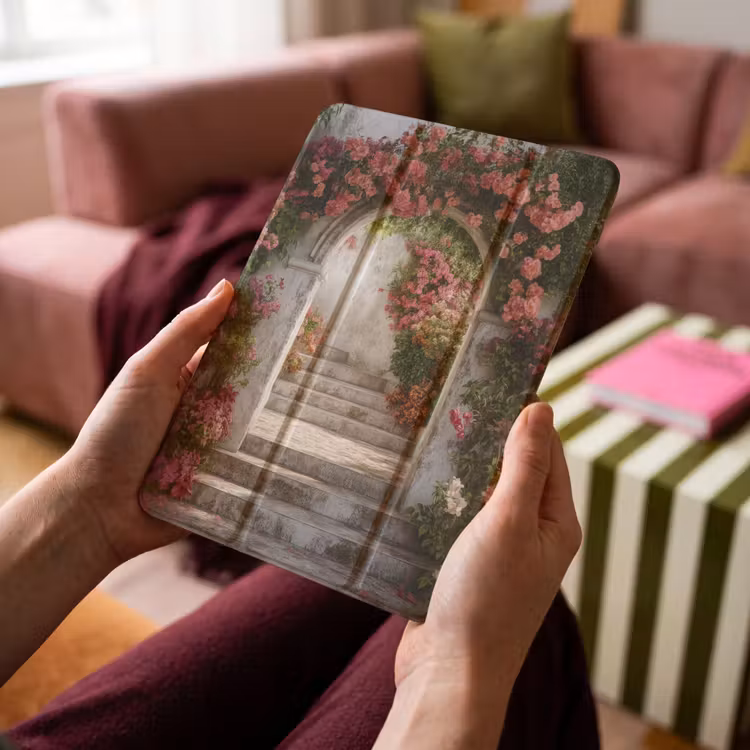iPad-Hülle - Durchsichtig - Rosen - Vintage - Tor — 4