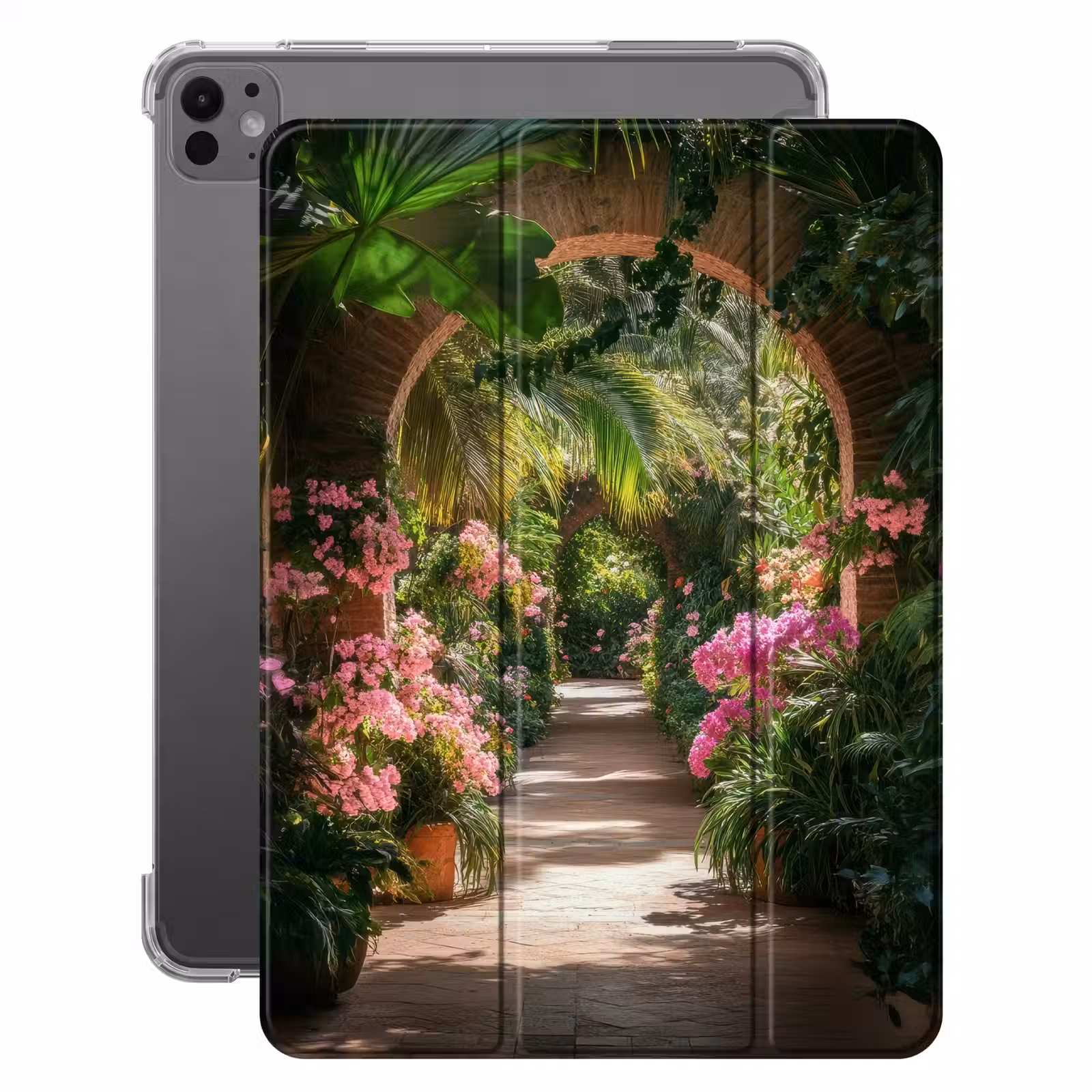 iPad-Hülle - Durchsichtig - Tropisch - Blumen - Natur — 1