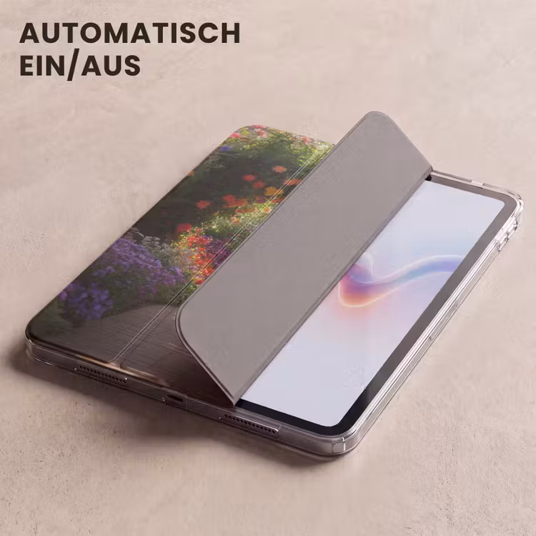 iPad-Hülle - Durchblick - Weg - Blumen - Strauch - Farbenfroh — 5