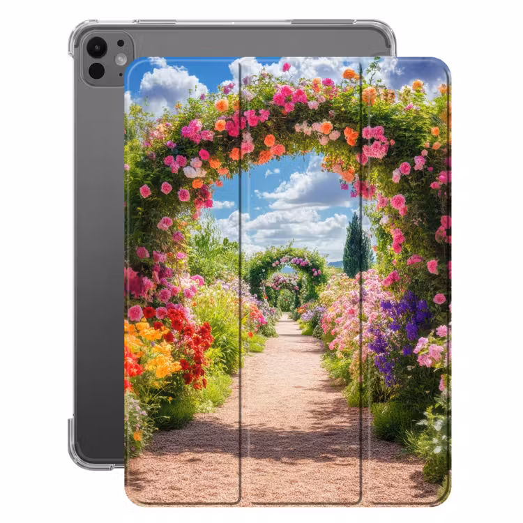 iPad-Hülle - Durchsichtig - Blumen - Farbenfroh - Natur — 1