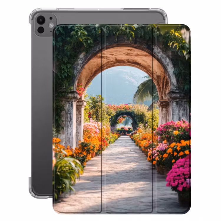 iPad-Hülle - Durchsichtig - Blumen - Tropisch - Farbenfroh — 1