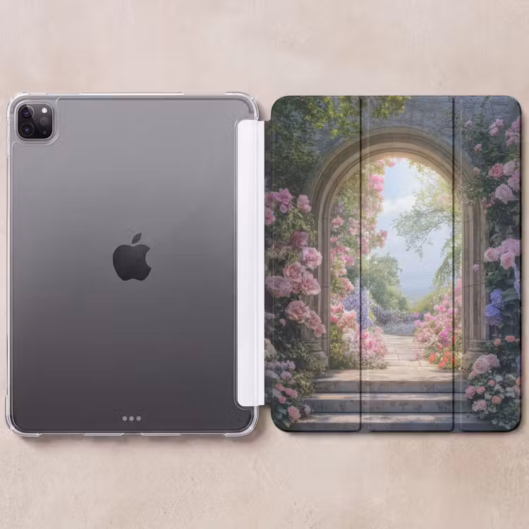 iPad-Hülle - Durchsichtig - Rosen - Vintage - Blumen — 6