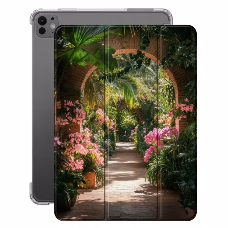 iPad-Hülle - Durchsichtig - Tropisch - Blumen - Natur — 1