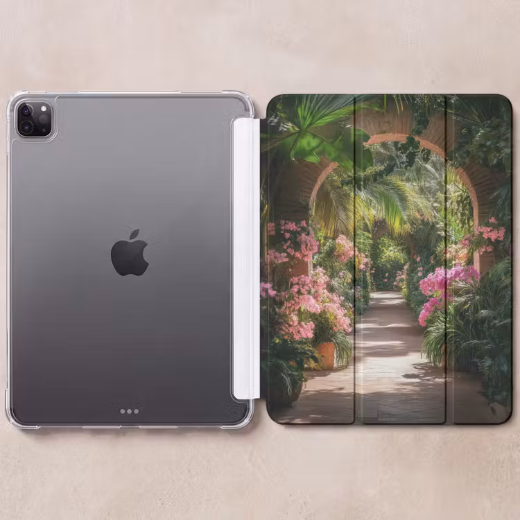 iPad-Hülle - Durchsichtig - Tropisch - Blumen - Natur — 6