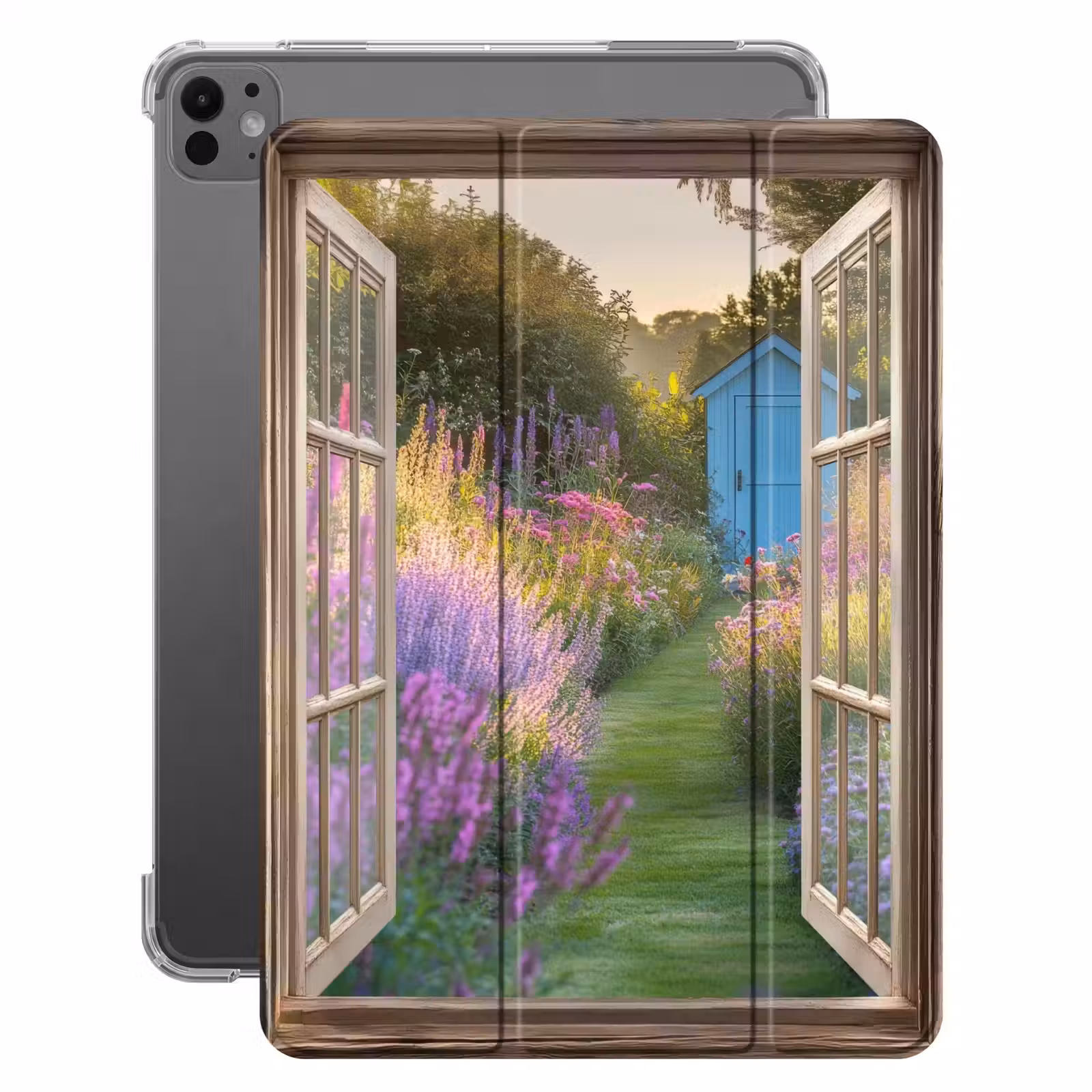 iPad-Hülle - Durchsichtig - Blumen - Fenster - Natur — 1