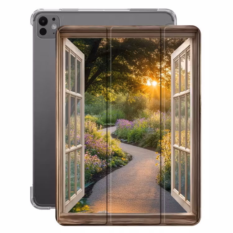 iPad-Hülle - Aussicht - Blumen - Natur - Sonne - Weg — 1