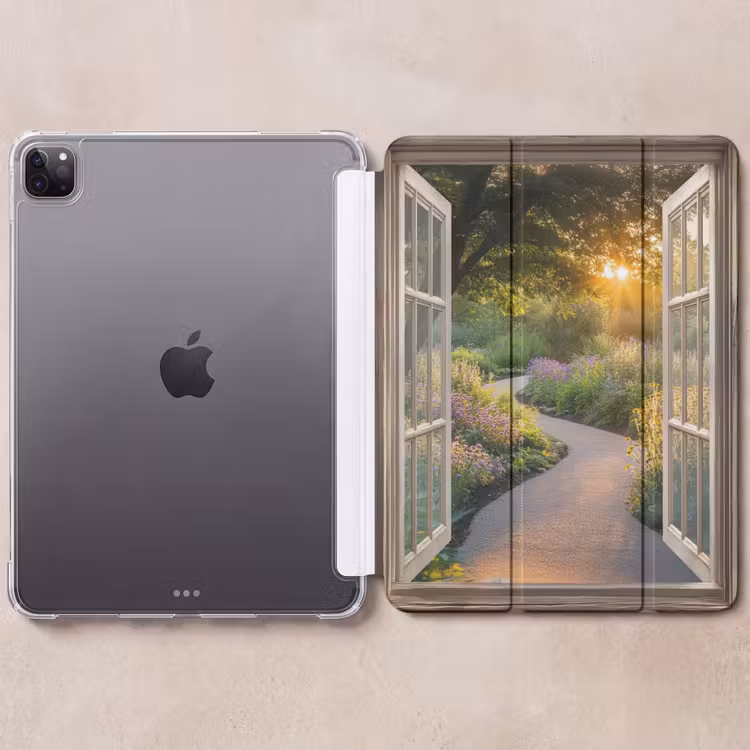iPad-Hülle - Aussicht - Blumen - Natur - Sonne - Weg — 6