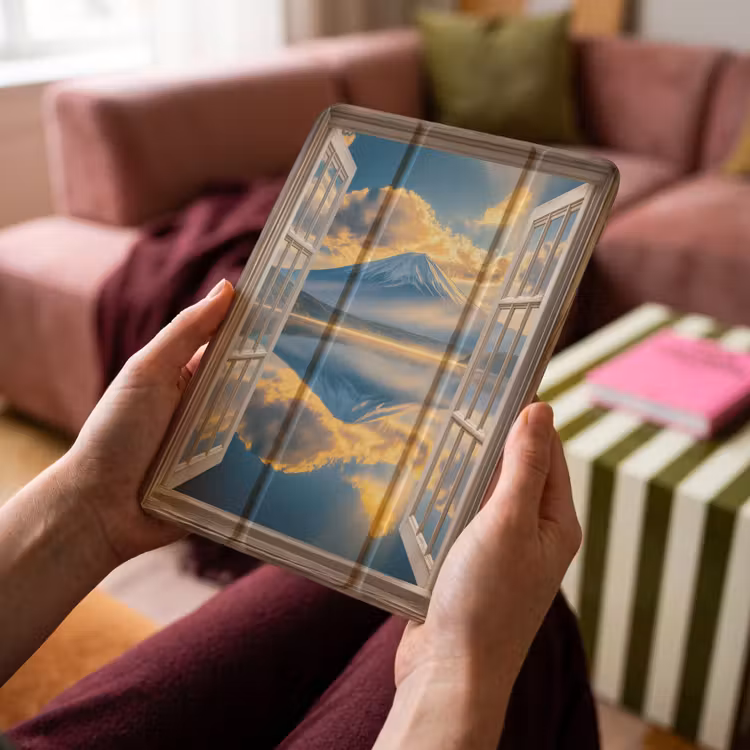 iPad-Hülle - Aussicht - Landschaft - Berge - Ansichten - Fenster — 4