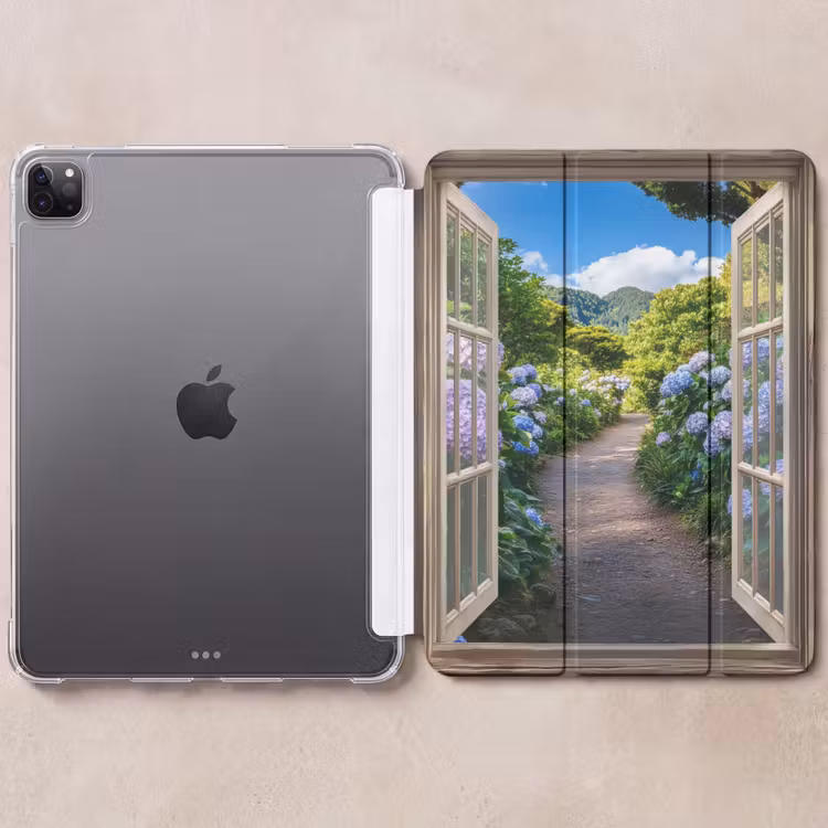 iPad-Hülle - Durchblick - Hortensie - Weg - Natur — 6