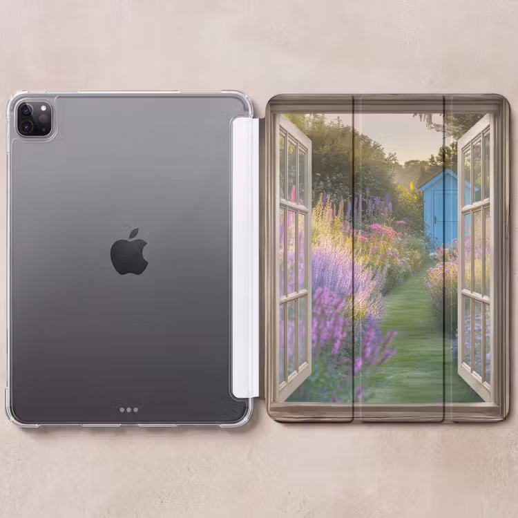 iPad-Hülle - Durchsichtig - Blumen - Fenster - Natur — 6