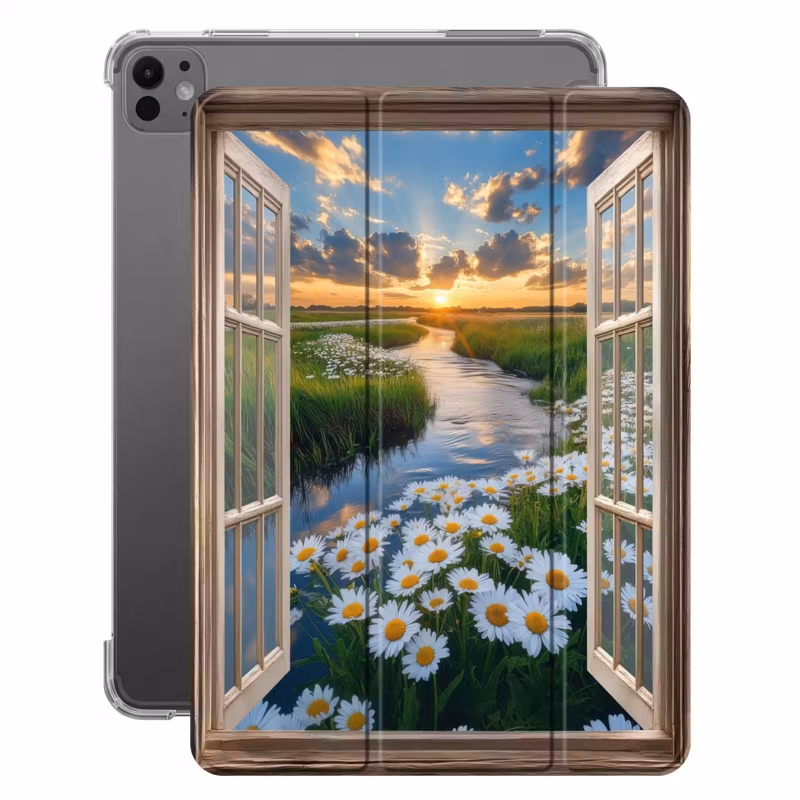 iPad-Hülle - Aussicht - Landschaft - Fenster - Wasser - Sonnenuntergang — 1