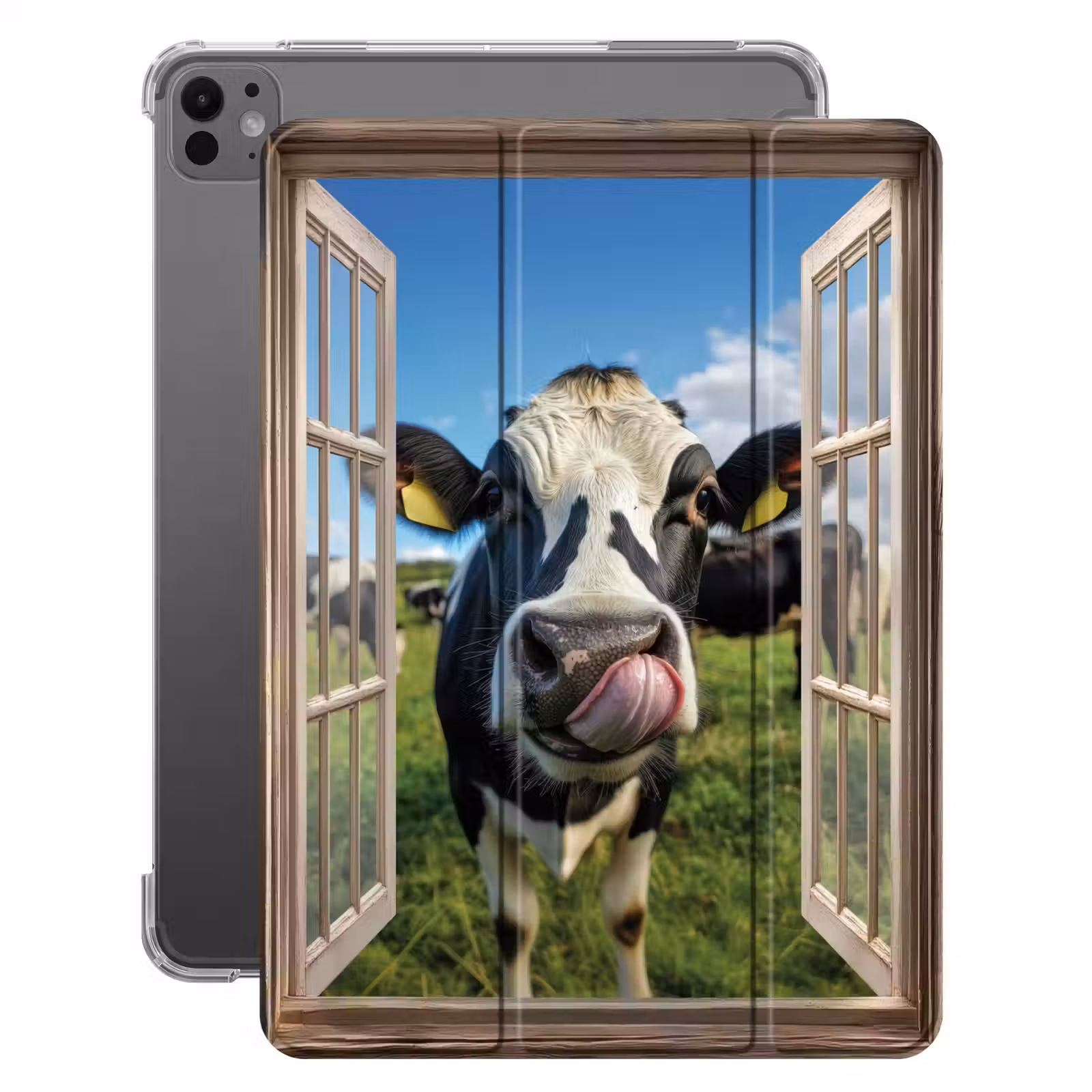 iPad-Hülle - Durchgucken - Kuh - Wiese - Tiere - Natur — 1