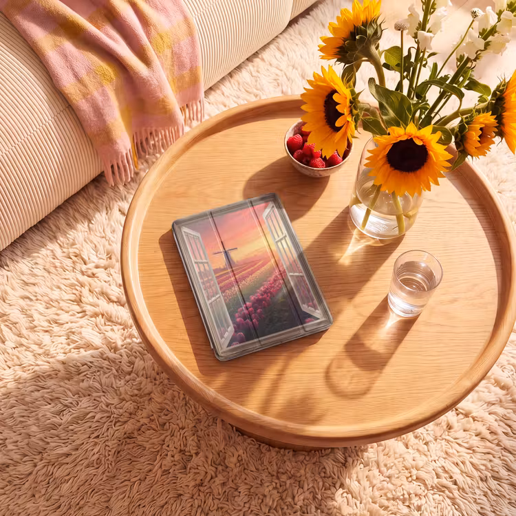 iPad-Hülle - Ausblick - Tulpen - Sonnenuntergang - Blumen - Bunt — 2
