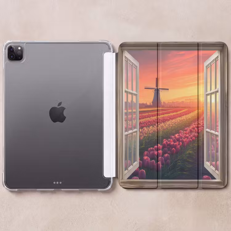 iPad-Hülle - Ausblick - Tulpen - Sonnenuntergang - Blumen - Bunt — 6