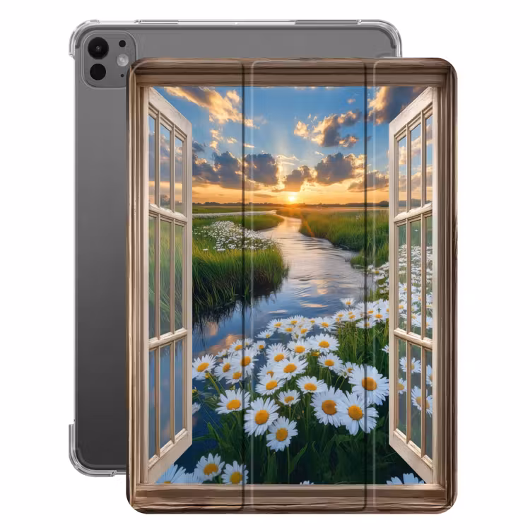 iPad-Hülle - Aussicht - Landschaft - Fenster - Wasser - Sonnenuntergang — 1
