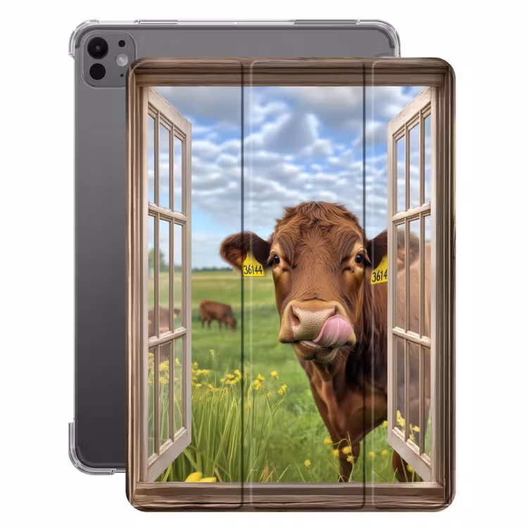 iPad-Hülle - Durchblick - Kuh - Wiese - Landschaft - Tiere — 1