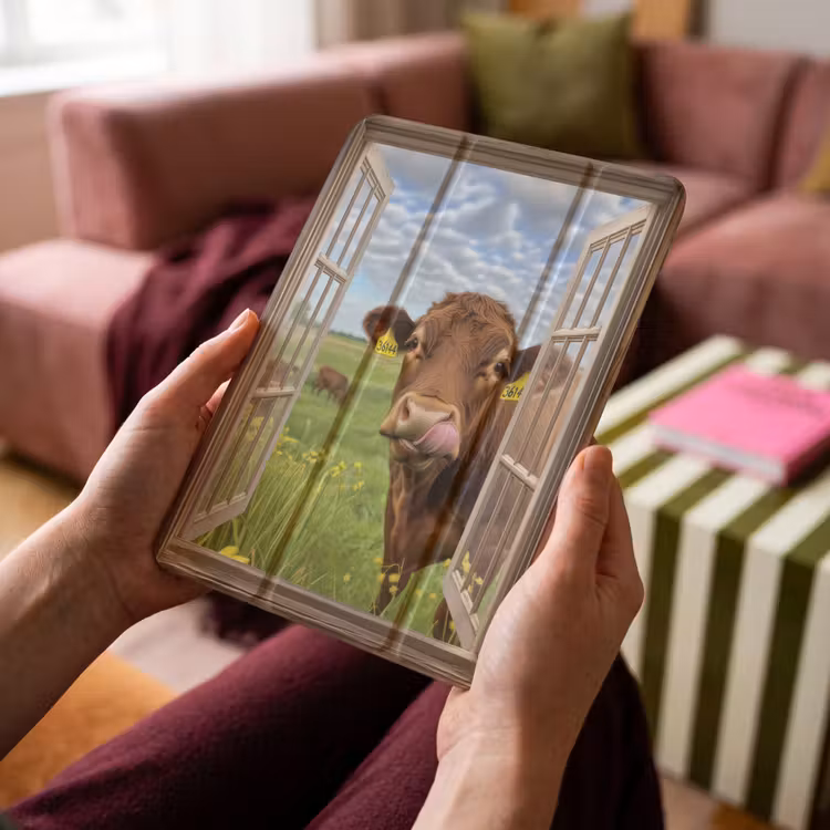iPad-Hülle - Durchblick - Kuh - Wiese - Landschaft - Tiere — 4