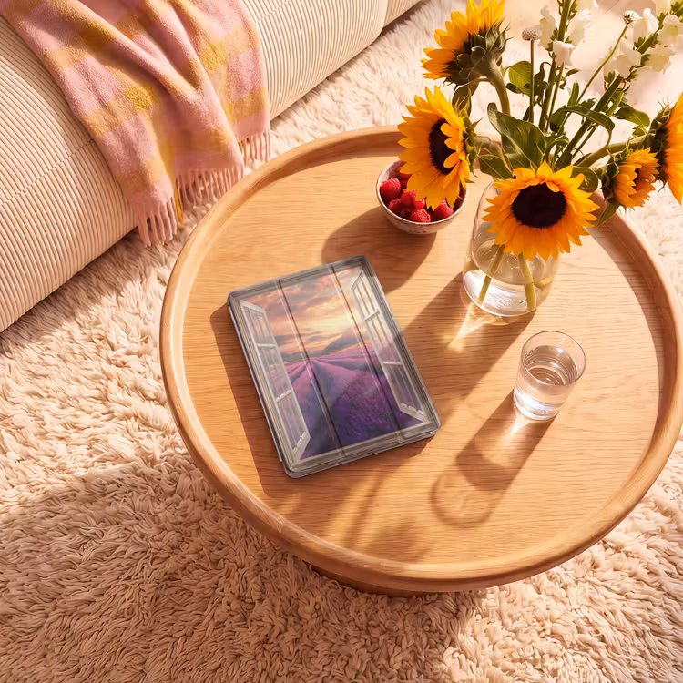 iPad-Hülle - Durchsichtig - Lavendel - Landschaft - Blumen - Lila — 2