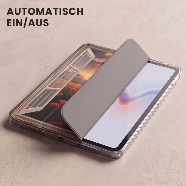 iPad-Hülle - Durchsichtig - Mohnblumen - Blumen - Rot - Offenes Fenster — 5