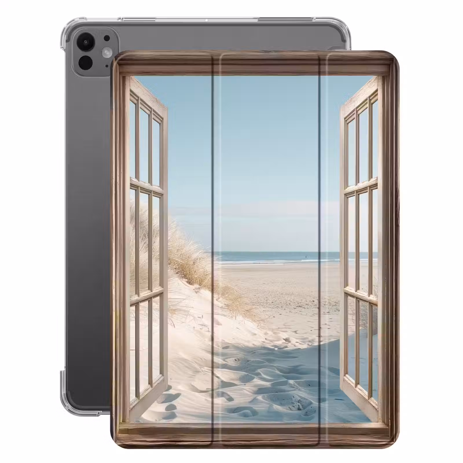 iPad-Hülle - Aussicht - Hochgras - Dünen - Meer - Landschaft — 1
